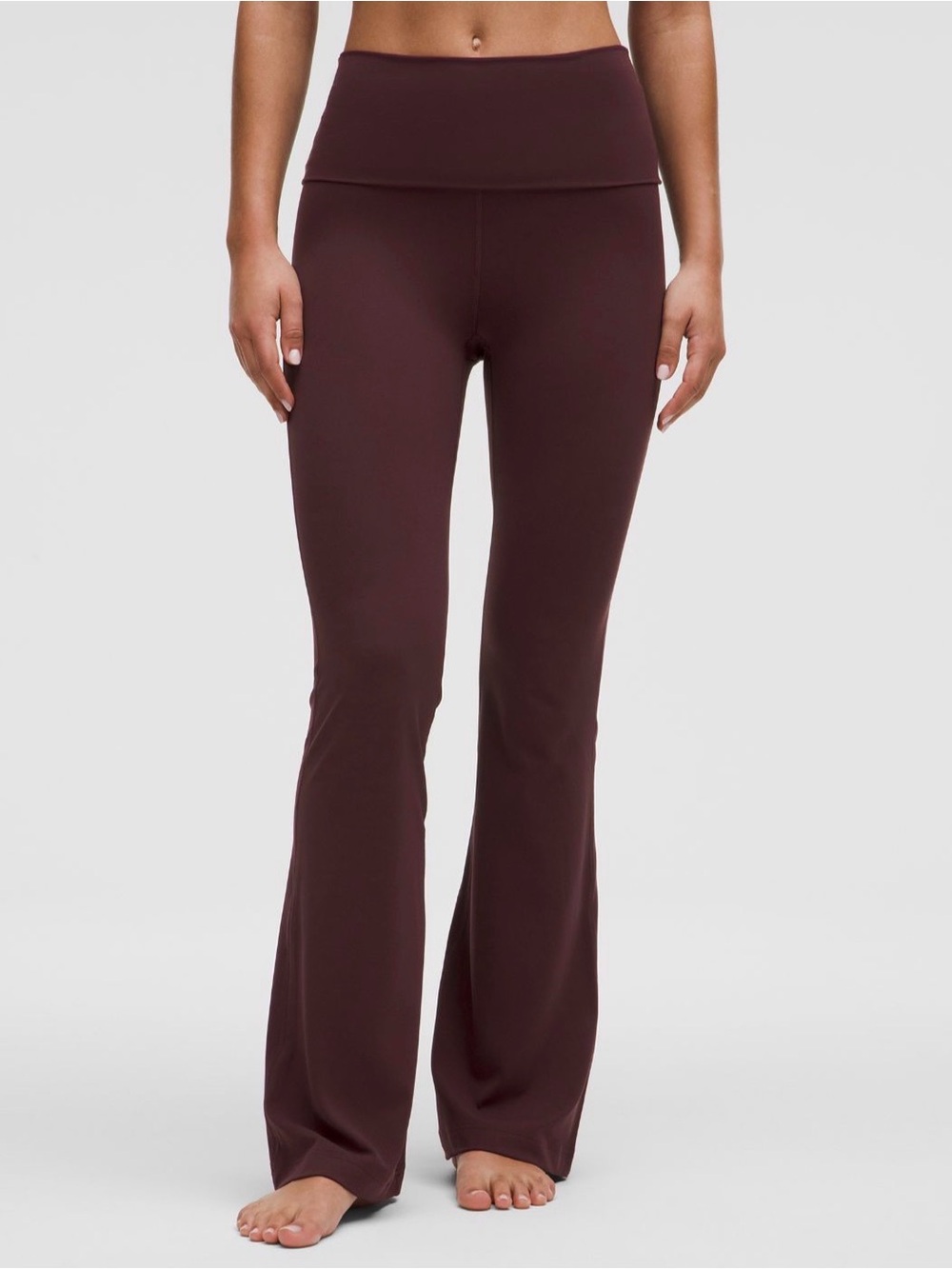 NWT lululemon Groove Nulu Foldover-Waist Flared Pant Size 0 Goodnight Plum
